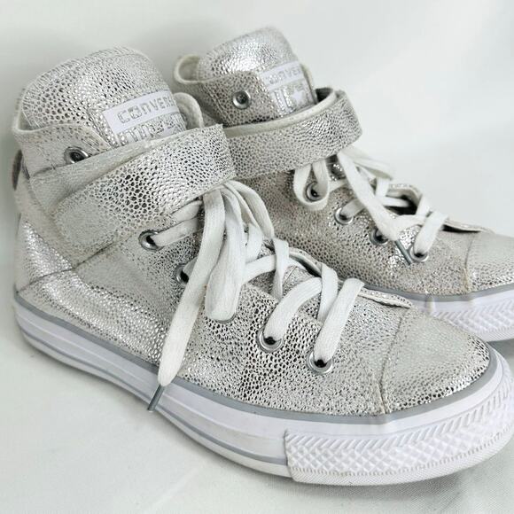 Converse Chuck Taylor All Star Brea High Top Sneakers Silver Size 7 - Picture 8 of 11